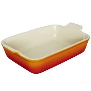 Блюдо прямоугольное Le Creuset, каменная керамика, 37х32 см, оранжевое