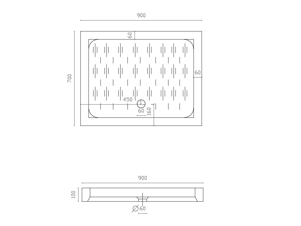 Прямоугольный нескользящий поддон для душа Galassia 90X70 ARCH-00034452 - Вид №2