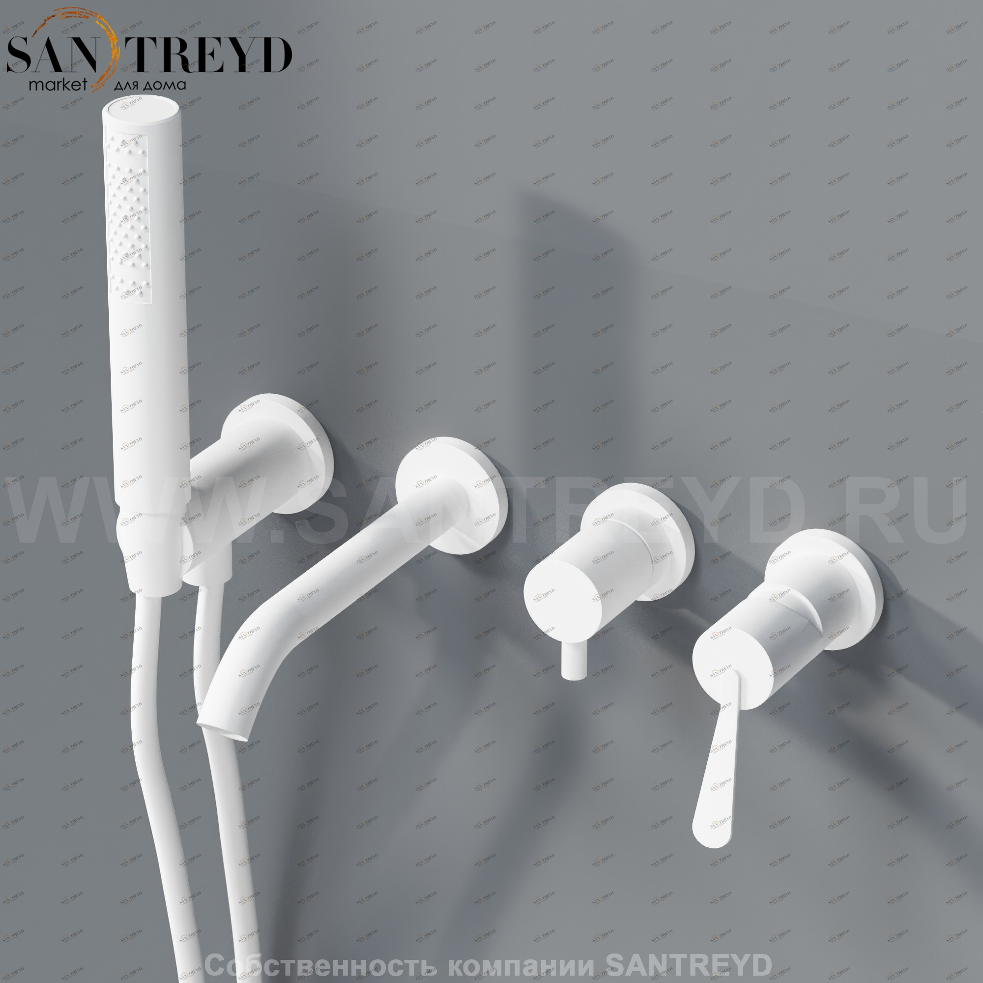 Смеситель AFEZ027Z FEZ 2 для ванны белый матовый Agape