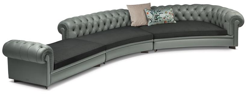 Poltrona Frau Модульный кожаный диван с тафтингом La collezione - divani e poltrone sun-id-1423378 - Вид №2