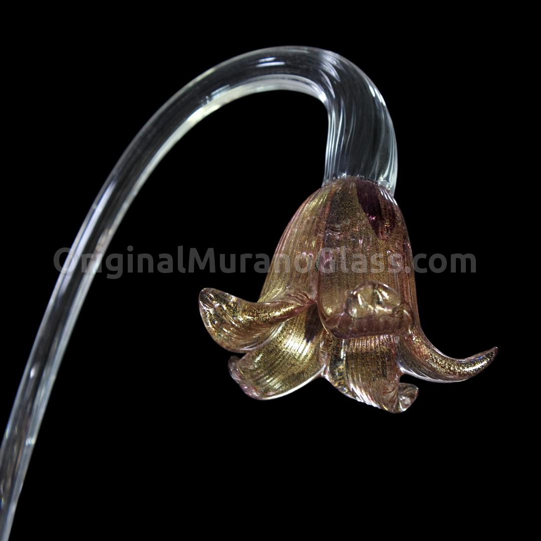 1129 ORIGINALMURANOGLASS Люстра Аметистово-Золотой Тюльпан - Флорал - муранское стекло OMG 60 см  - Вид №1