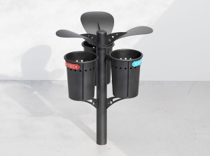 Наружные стойки для мусора с крышкой