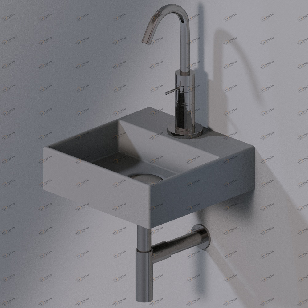 L318T0R1V1.116 Подвесная раковина настенная прямоугольная A. e T. Italia ACQUAFREDDA серая AeT ITALIA