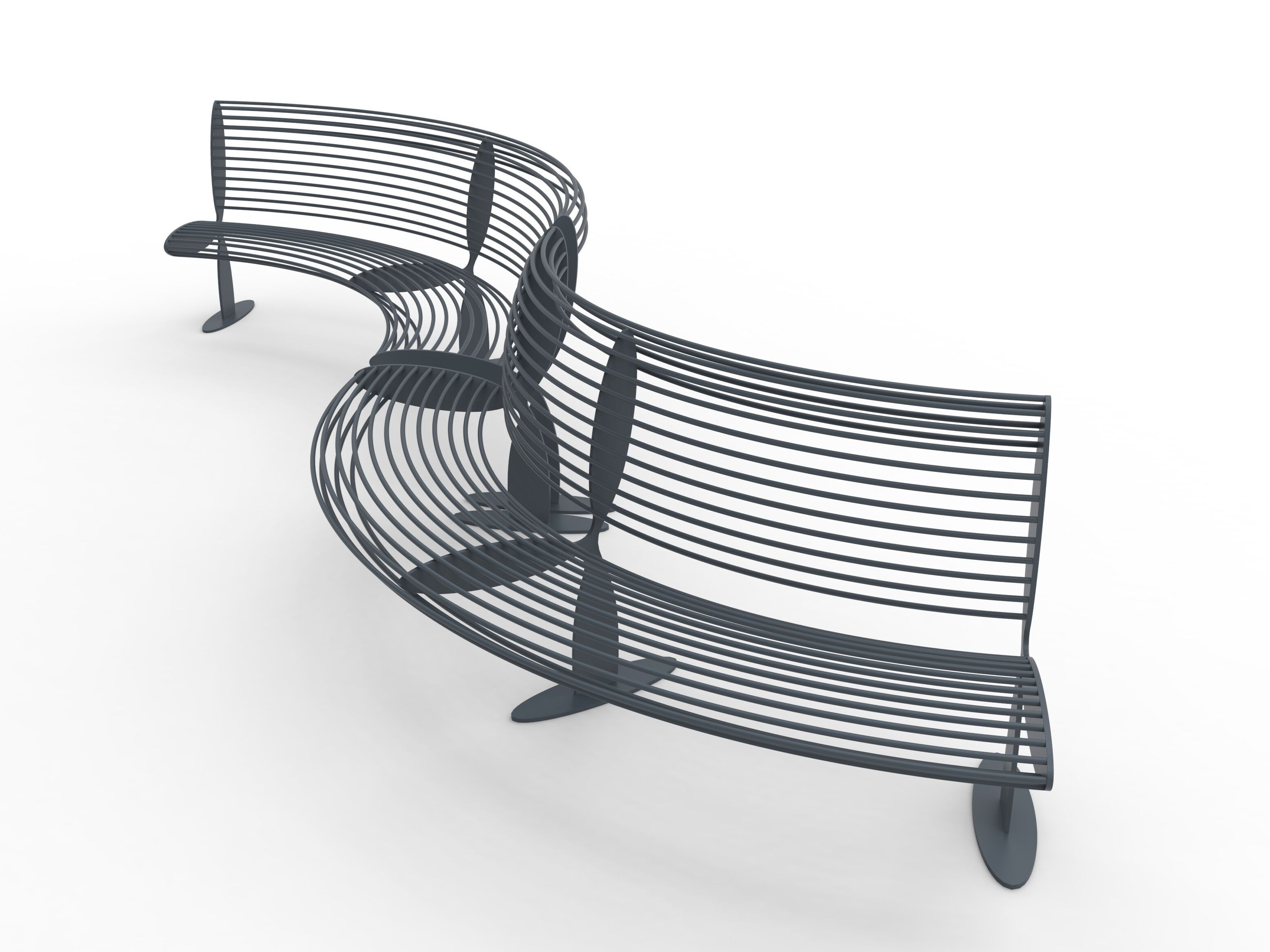 Стальная модульная изогнутая скамья со спинкой CITYSì CALIFORNIA IN ARCH-00114671 - Вид №2