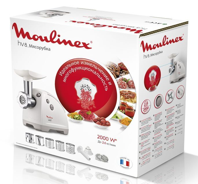 5602330 Мясорубка электрическая Moulinex HV8 ME626132 белый STDN-0114383 - Вид №9