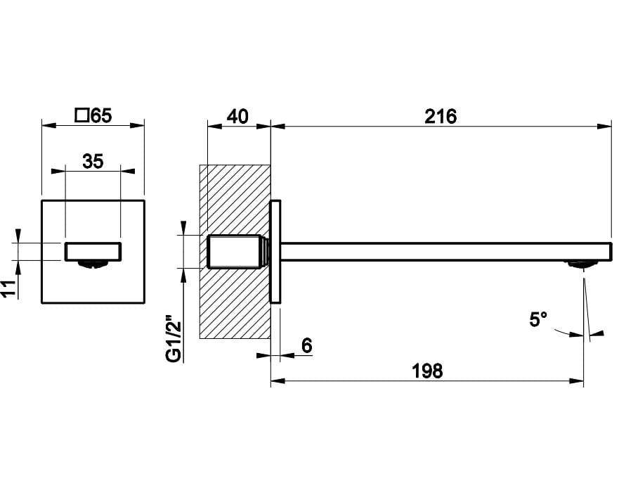 Хромированный латунный дозирующий носик для умывальника Gessi обратный ARCH-00058069 - Вид №1