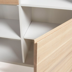 086041 QUATRE Bookshelf 104x152 ash wood, matt white mdf La Forma Eunice