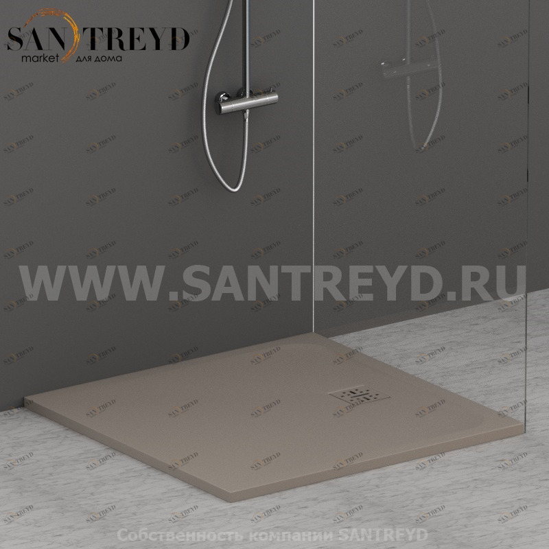 DP10100505 Душевой поддон 100х100 см цвет Кашемир Globo DOCCIAPIETRA Италия Ceramica Globo