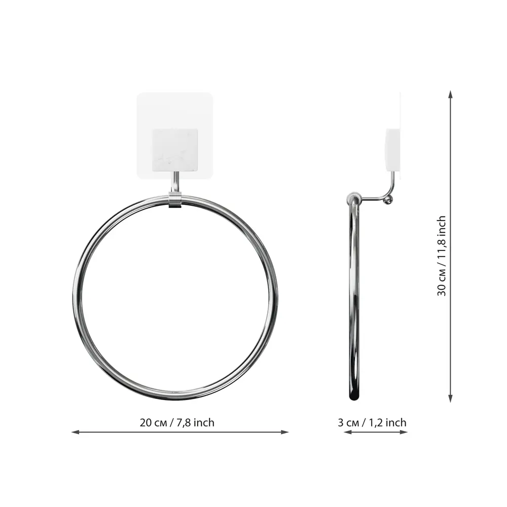 Держатель для полотенца кольцо Lemer You Color нержавеющая сталь цвет хром Нет STLM-2110034 - Вид №5