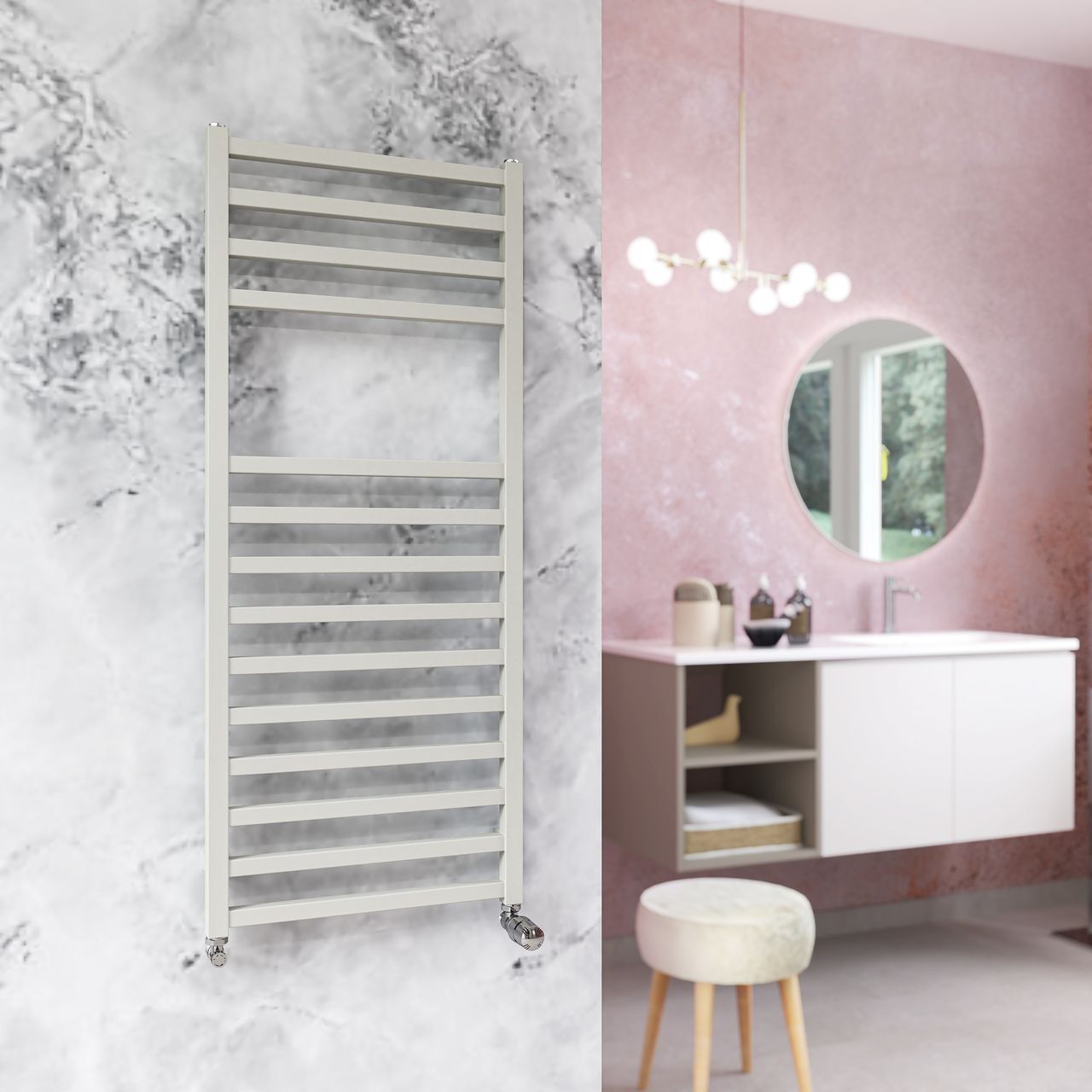 Настенный стальной полотенцесушитель с горячей водой Ercos Square ARCH-00113034 - Вид №1