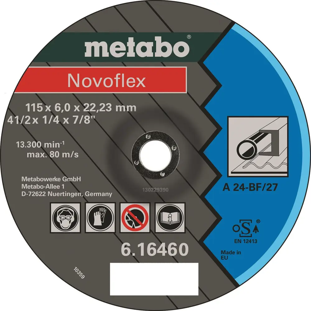 Диск зачистной по нержавеющей стали тип 27 Metabo Novoflex 616460000 115x22.2x6 мм 82118623 STLM-2138691  - Вид №2