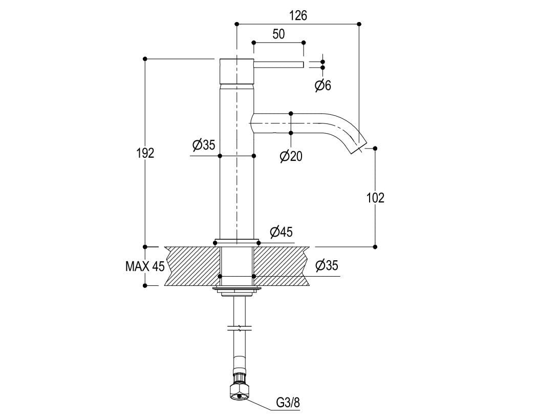 Смеситель для раковины из нержавеющей стали Ritmonio Diametro35 Inox ARCH-00083462 - Вид №5