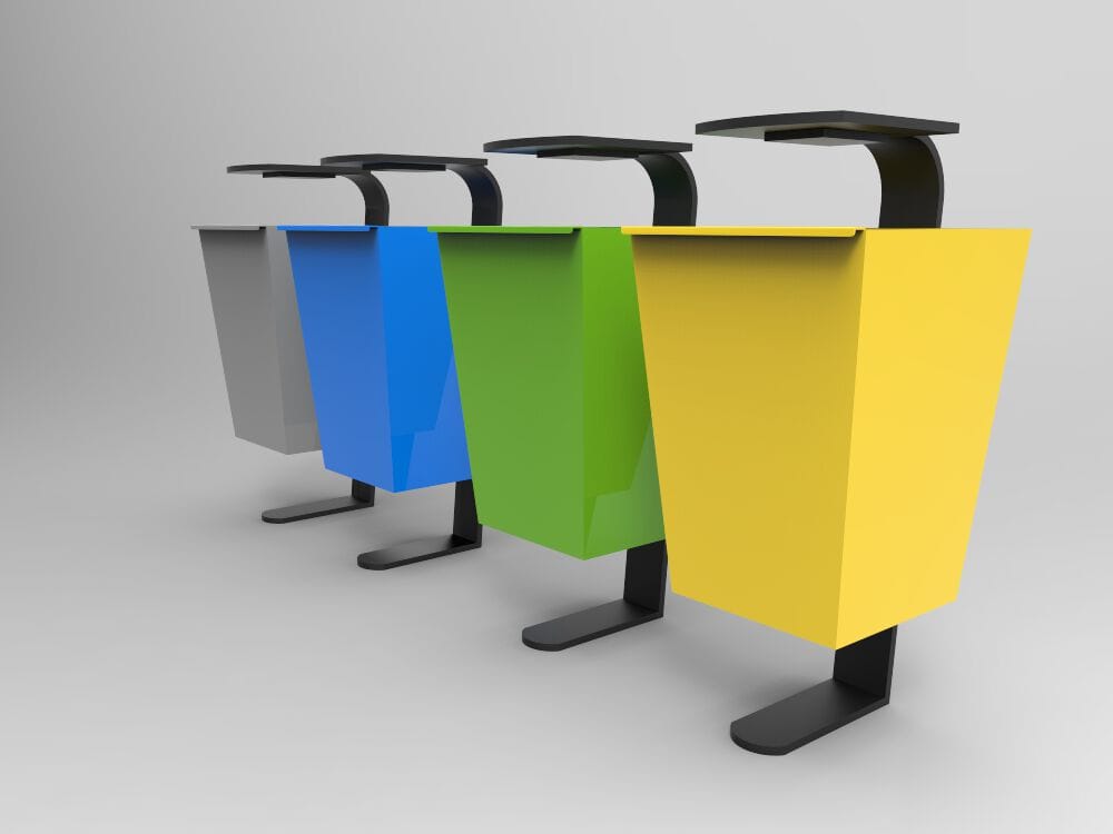 Держатель для мусора из листового металла с пепельницей для наружного использования CITYSì LED ARCH-00099187 - Вид №3