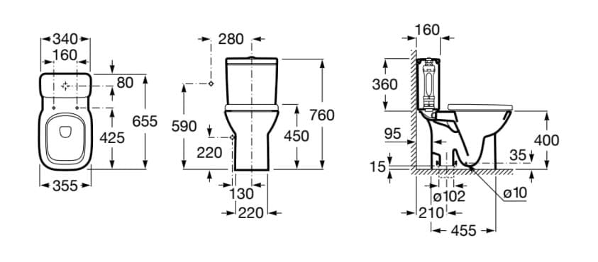 Китай моноблочный туалет с внешней кассетой Roca Deva ARCH-00144495 - Вид №3