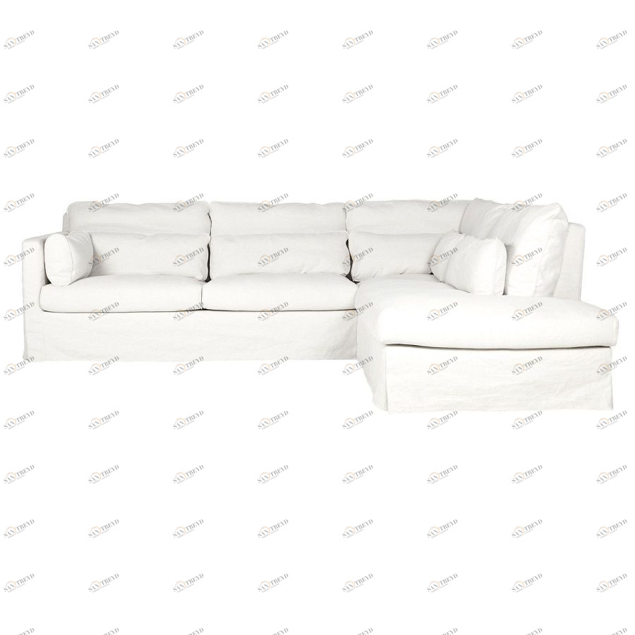 Диван угловой Sara, правосторонний, молочный Sits S1616