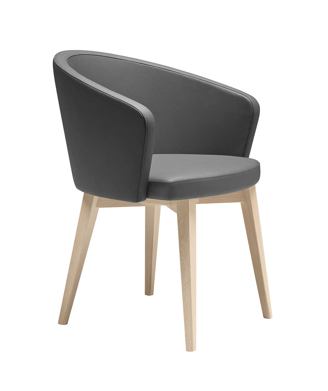 Kicca 571 Кресло с каркасом из древесины бука, 4 ножки. Сиденье и спинка мягкие. Et al. Kicca