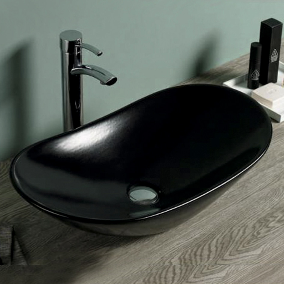 Накладная раковина melana mln-7811amb (матовая черная) 7811AMB-805