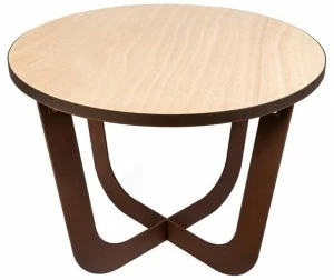 TrackDesign Круглый журнальный столик из стали Corten ™ и дерева окуме  Tt0747001