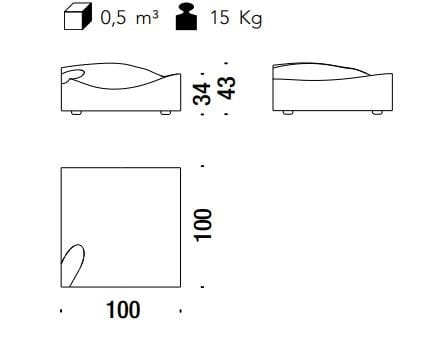 Квадратный пуф из ткани MOROSO Misfits ARCH-00066667 - Вид №5