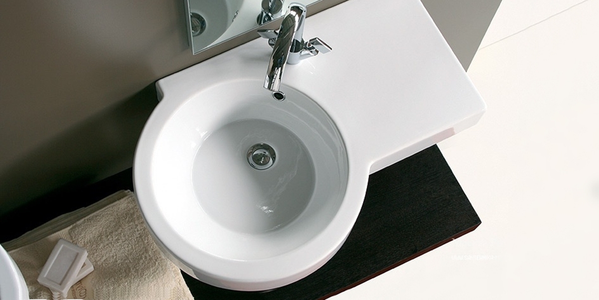 TS75 Подвесная раковина настенная овальная Olympia Ceramica  белая  - Вид №2