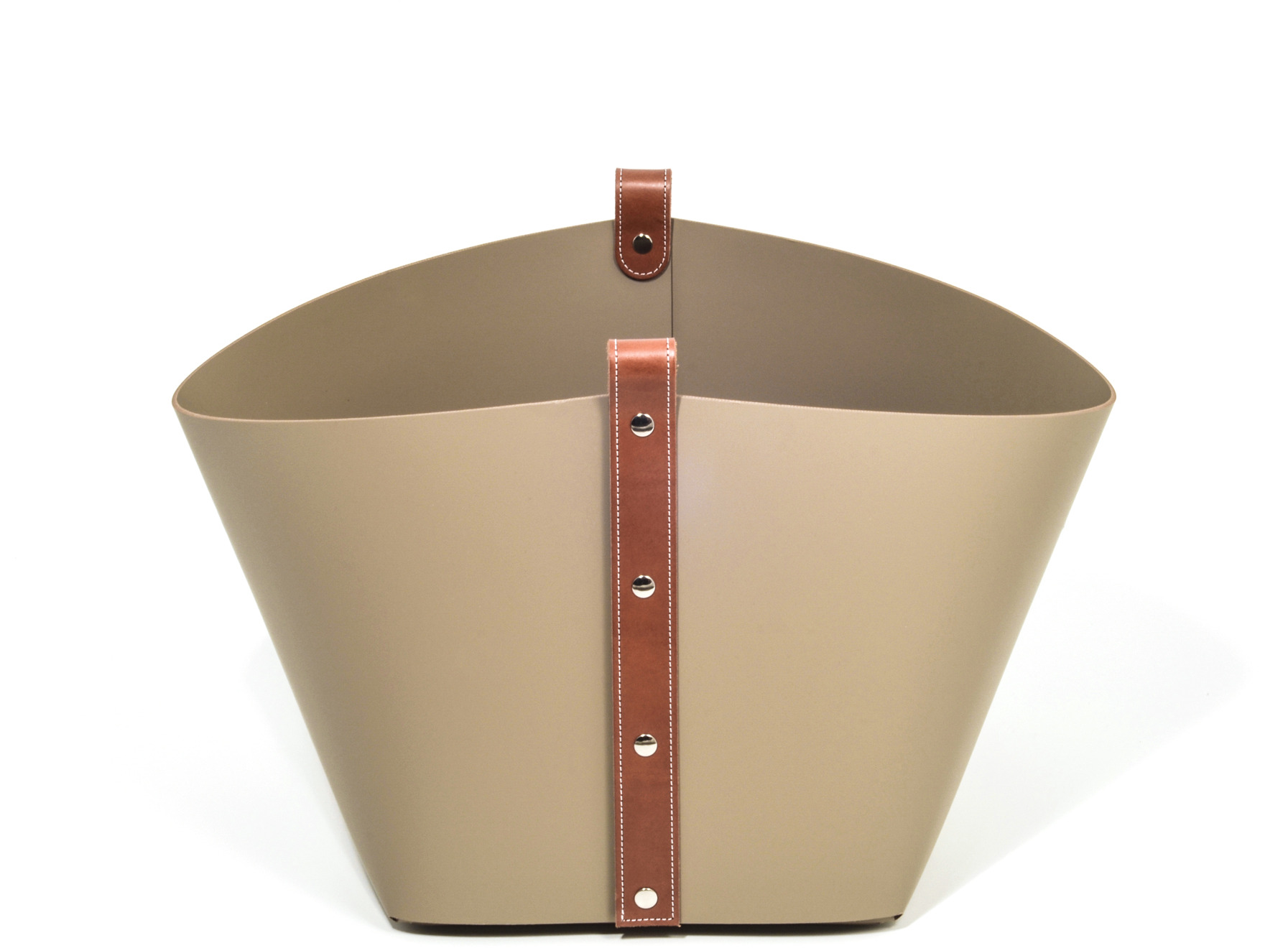 Корзина Ovo - 40X44XH39см / Тан / регенерированная кожа_серо-коричневый