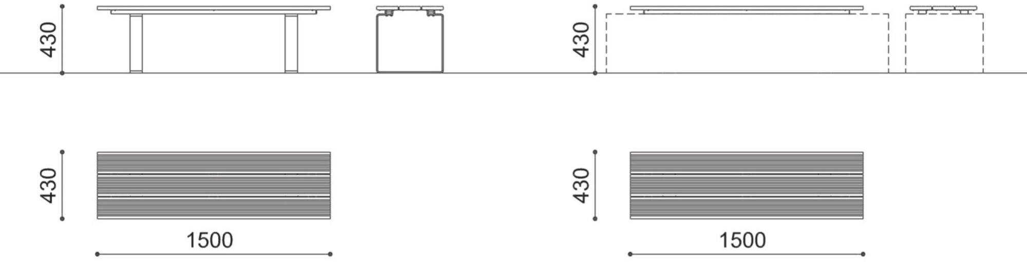 City Design Скамья wpc без спинки Dese Dese p - Вид №1
