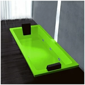 Ванна Gruppo treesse Quadra 180 V078B-SX-S салатовая с гидромассажем  и дезинфекцией прямоугольная встроенная левая