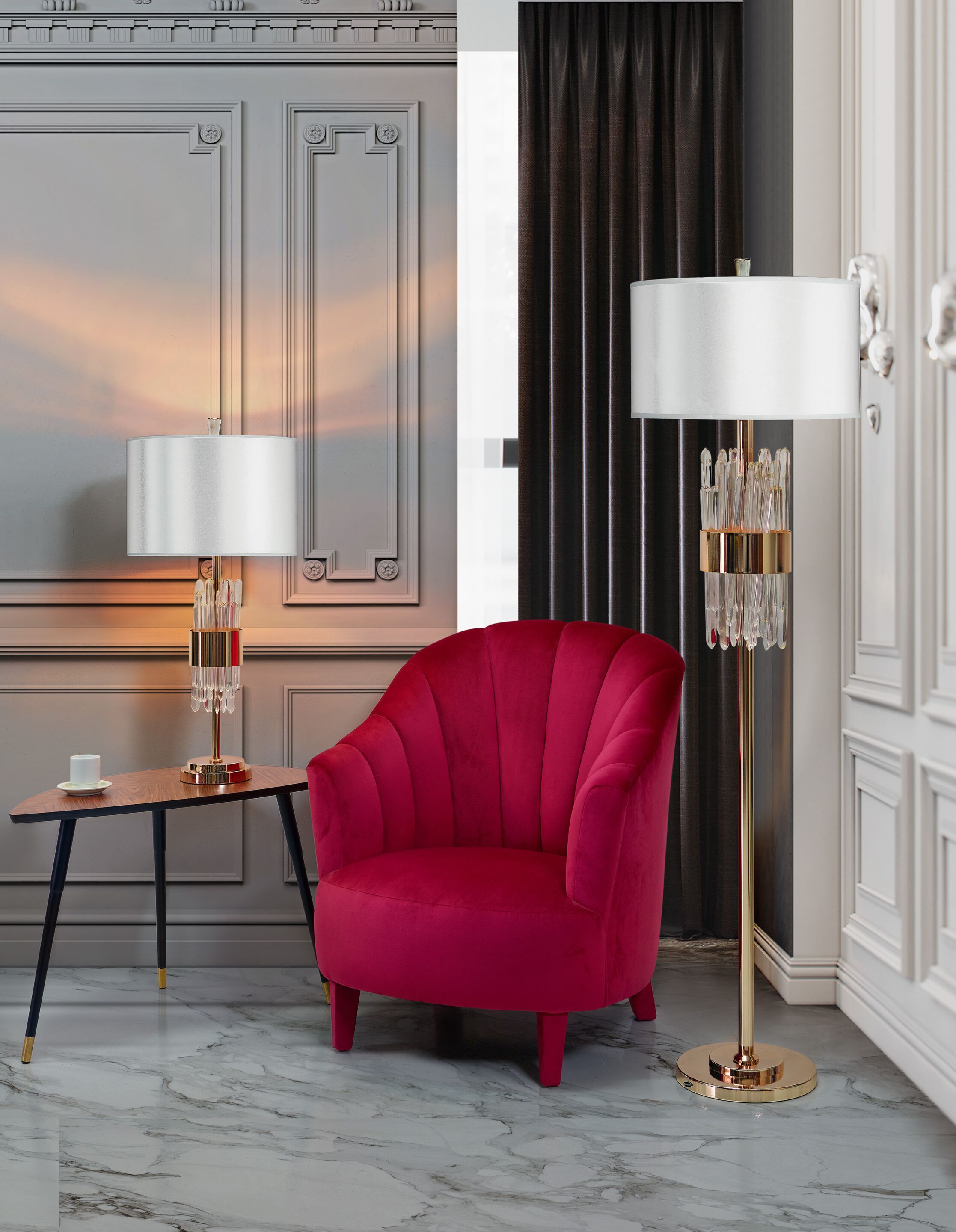 Напольная лампа из нержавеющей стали с кристаллами K-Lighting Volúpia ARCH-00014442 - Вид №3