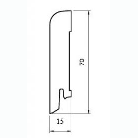 Плинтус Pedross Темный Алюминий 2500х70 мм 1010000716 - Вид №1