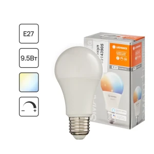Лампа умная светодиодная Wi-Fi Osram Smart Plus E27 220-240 В 9.5 Вт груша матовая 1055 лм изменение оттенков белого 89143905 STLM-2043092