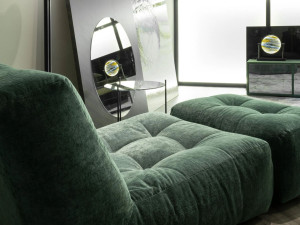 Прямоугольный пуф из ткани