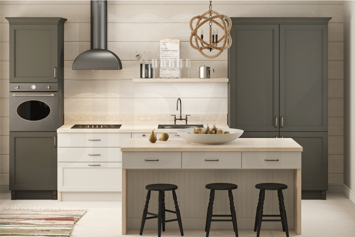 Фасады для кухни Кантри Фрезеровка «Дакота» Гравий №296 SIDAK SIST1812-216 - Вид №1