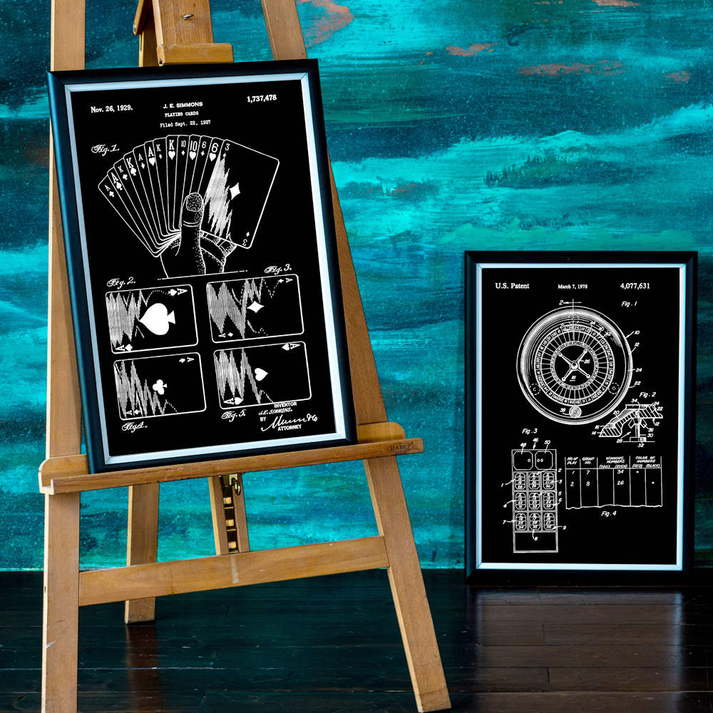 casino16_1818 Арт-постер «Патент на дизайн игральных карт, 1929» Object Desire  - Вид №1