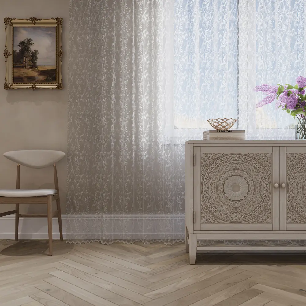 Тюль на ленте Aromo 300x280 см цвет серый MIAMOZA STLM-2149564