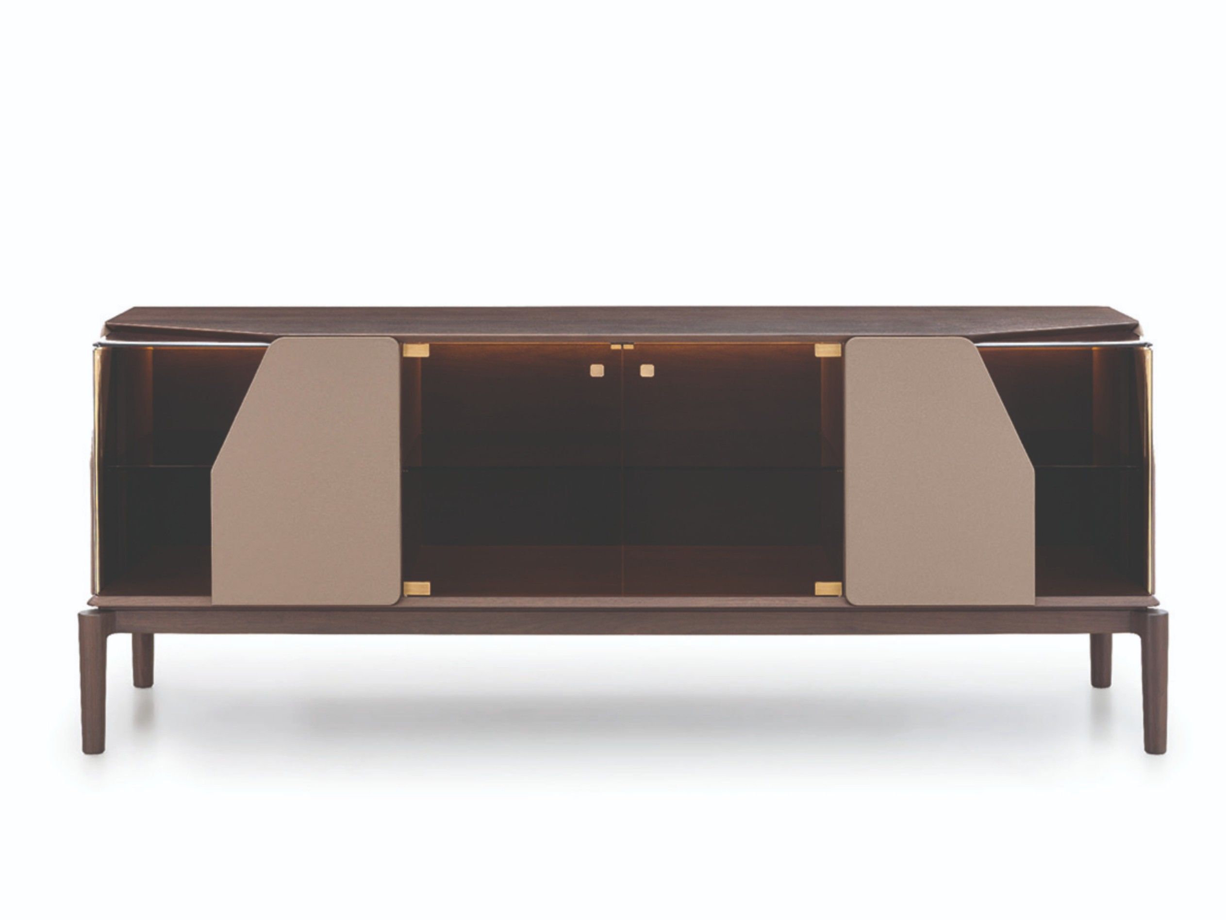 Шкаф из дерева и стекла с распашными дверями со встроенным освещением Turri Vine ARCH-00059073