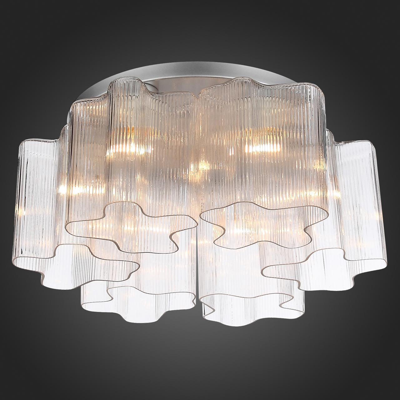 Потолочная люстра ST Luce Onde SL117.102.06 ST LUCE ДИЗАЙНЕРСКИЕ, ONDE 328344 Серебро;прозрачный  - Вид №1