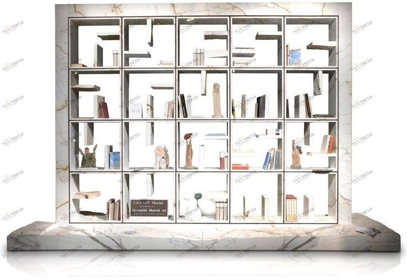 SAGEVAN MARMI Отдельностоящий книжный шкаф из скульптурного мрамора Marble experience sun-id-1408904