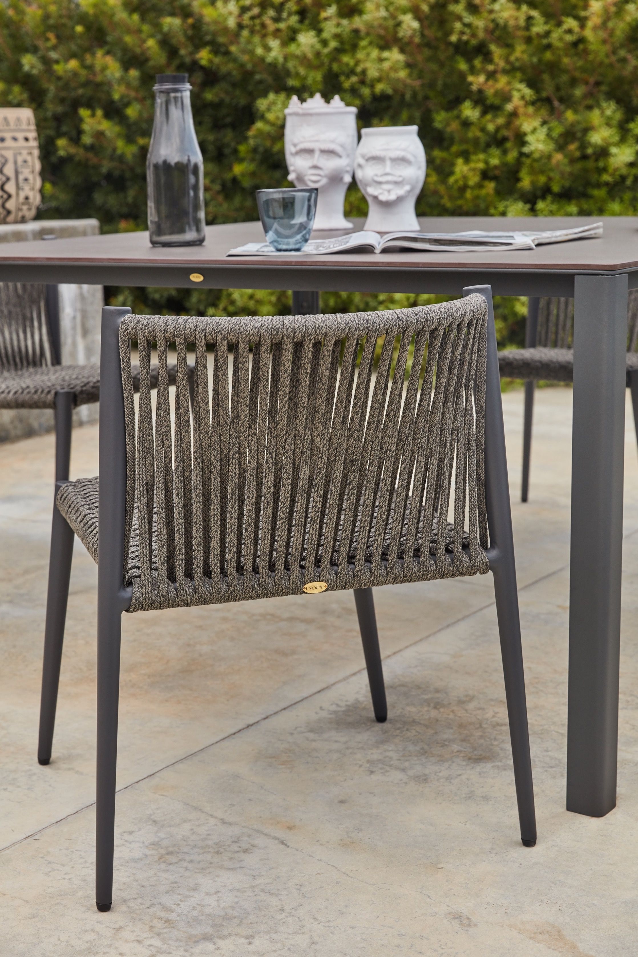 Штабелируемый стул из алюминия и полиолефиновой веревки Unopiù свет ARCH-00003810 - Вид №4