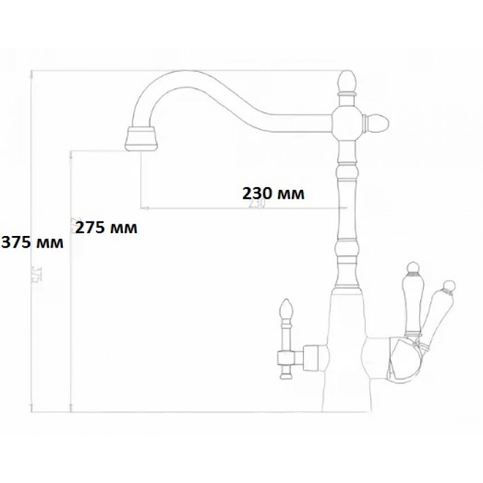 Zorg ZR 335 YF Br Смеситель для кухни Zorg 375х230  - Вид №2