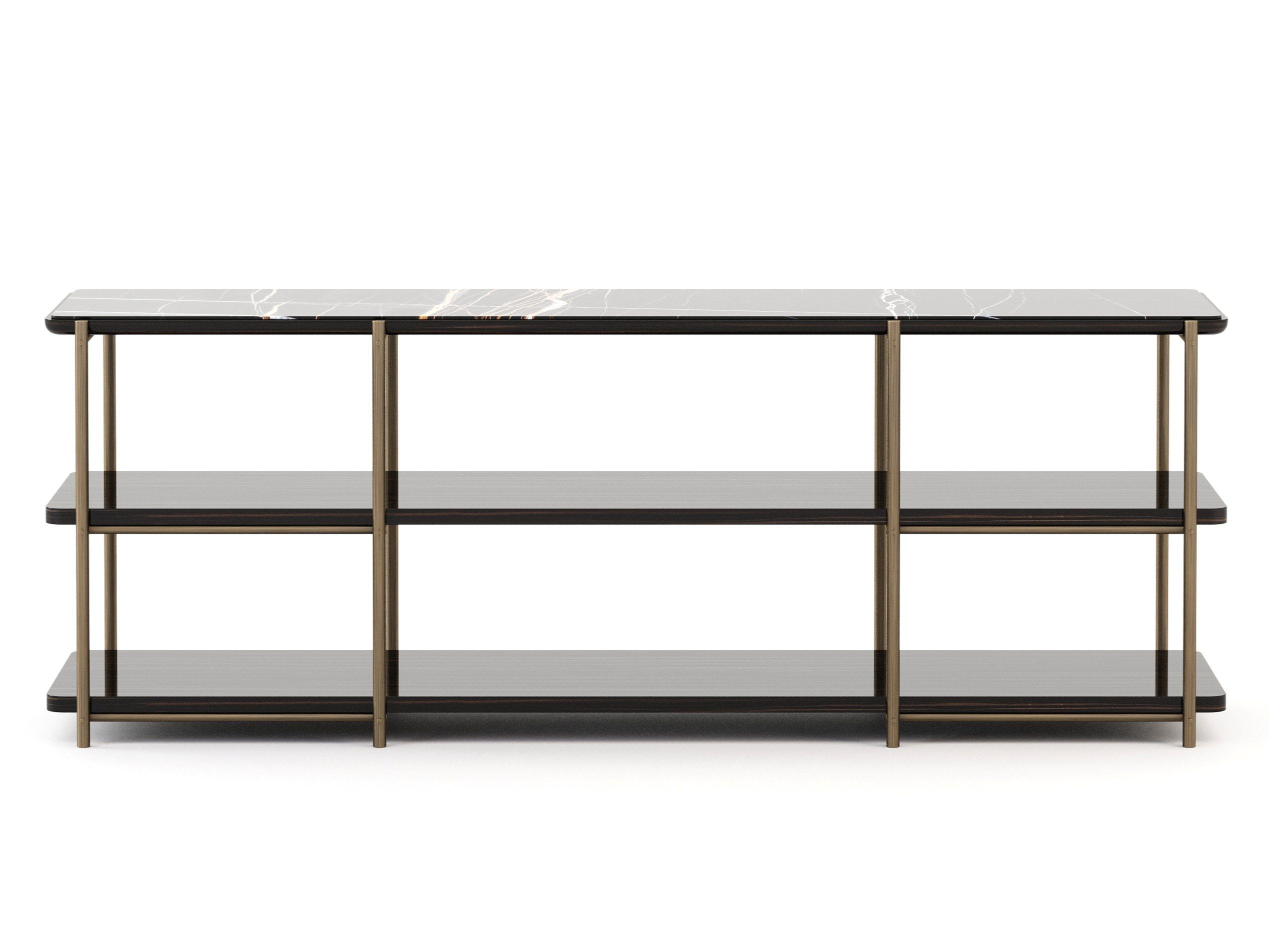 Прямоугольная консоль с бронзовыми и мраморными столешницами Stylish Club His &amp ARCH-00108194 - Вид №3