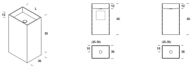 Отдельно стоящая раковина Corian® Rexa уникальный ARCH-00147442 - Вид №4