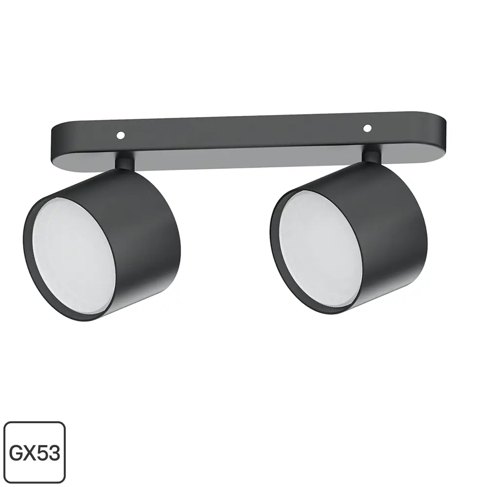 Спот поворотный под лампу Feron ML212 2 лампы GX53 цвет черный STLM-2058289