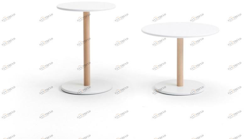 Viccarbe Круглый лакированный журнальный столик из древесных производных в современном стиле Common sun-id-1454847