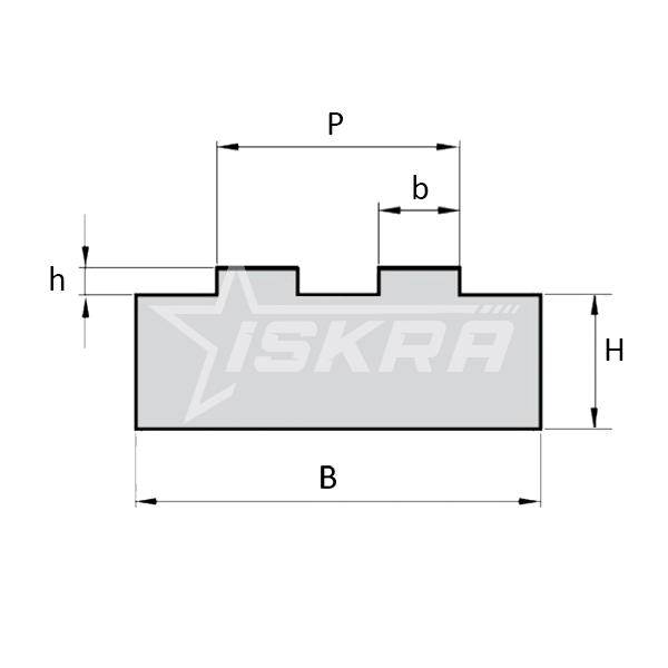 IS4383 Направляющая для цепи 08B-2 тип 2Т H=15 L=2000 ISKRA  - Вид №2