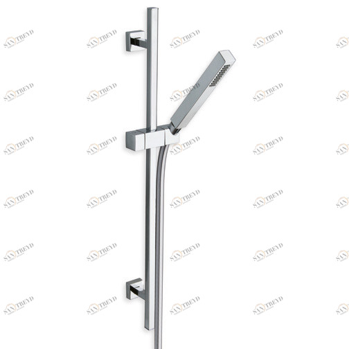 CRIPD081 Передвижная штанга 60 см с гибким шлангом LONG LIFE и ручным душем из АБС-пластика с защитой от накипи Cristina Rubinetterie 