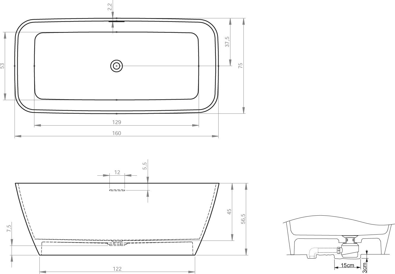 BS3000500000000 Ванна Riho Malaga Santreyd - Вид №1