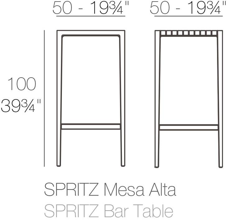 VONDOM Квадратный садовый высокий стол из полипропилена Spritz 56018 - Вид №13
