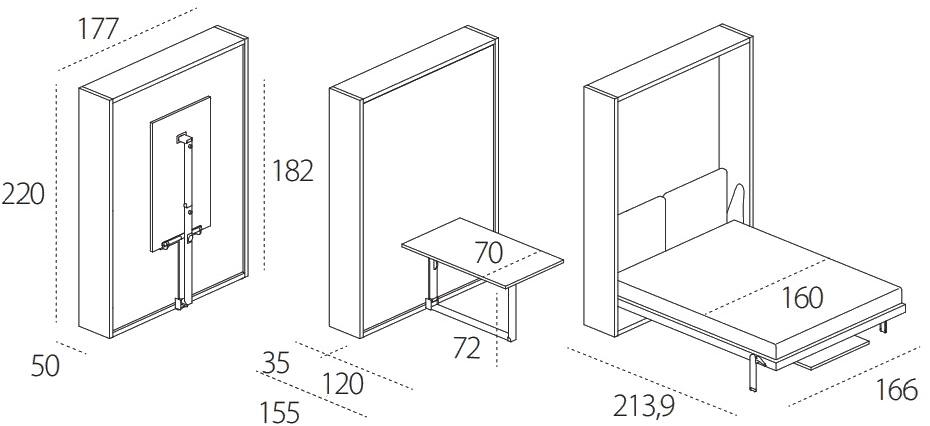 CLEI Оборудованная стенка с раскладной кроватью Penelope sun-id-1442147 - Вид №3