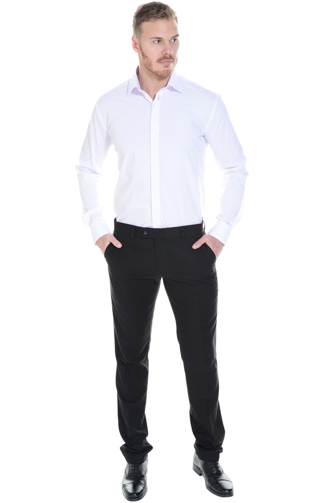 62461 Рубашка мужская  white El-Risto  Корпоративная одежда  размер 39/176-182  - Вид №24