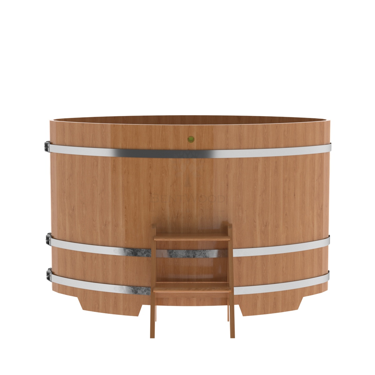 1310 Купель овальная из дуба 1,02х1,68х1,1 натуральная Alyarus  - Вид №3